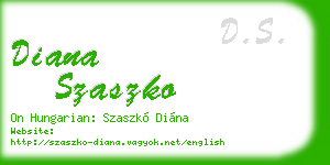 diana szaszko business card